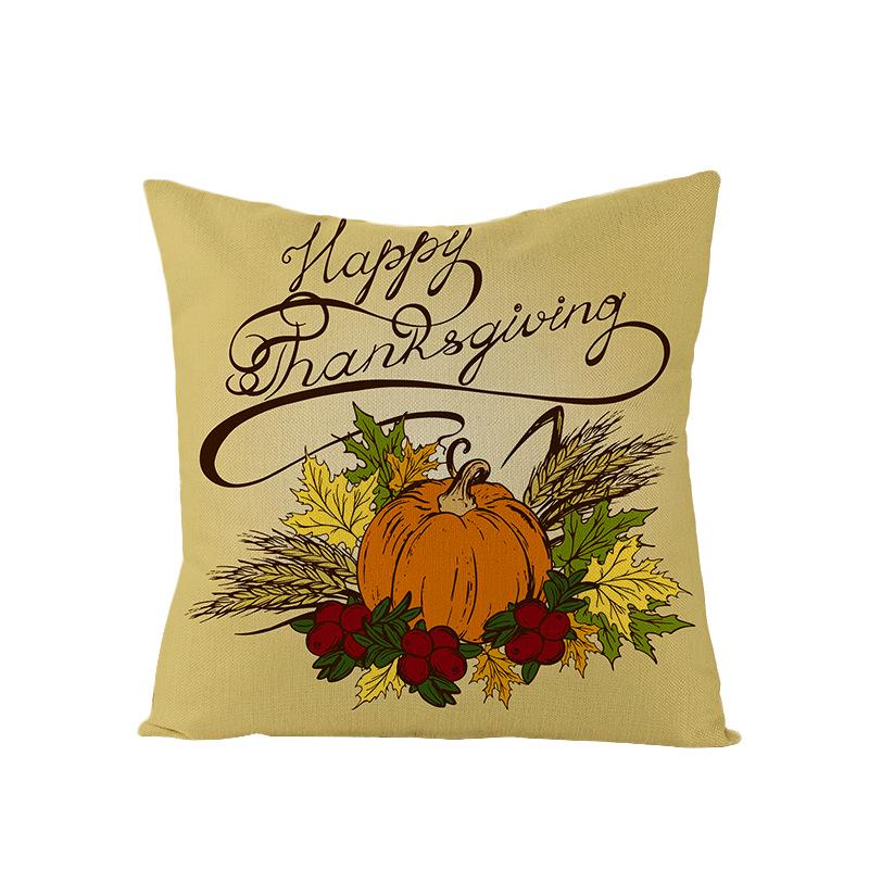 Home Thanksgiving Pumpkin Polyester Pillow Cover Home Sofa Pillow Cushion Cover