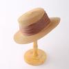 Women's Spring/Summer Straw Fedora: Stylish, Adjustable Flat Top Hat with Sun Protection for Travel and Casual Wear.