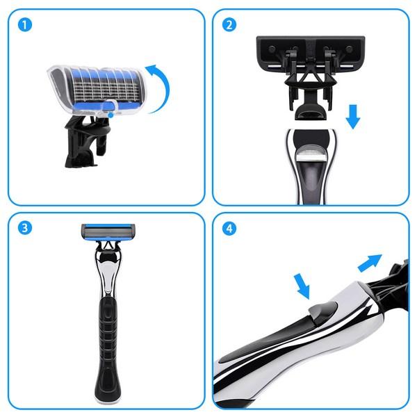 Бритвенные лезвия Comet Home с 6 сменными лезвиями, 12 штук, 2 набора, корейские бритвенные лезвия