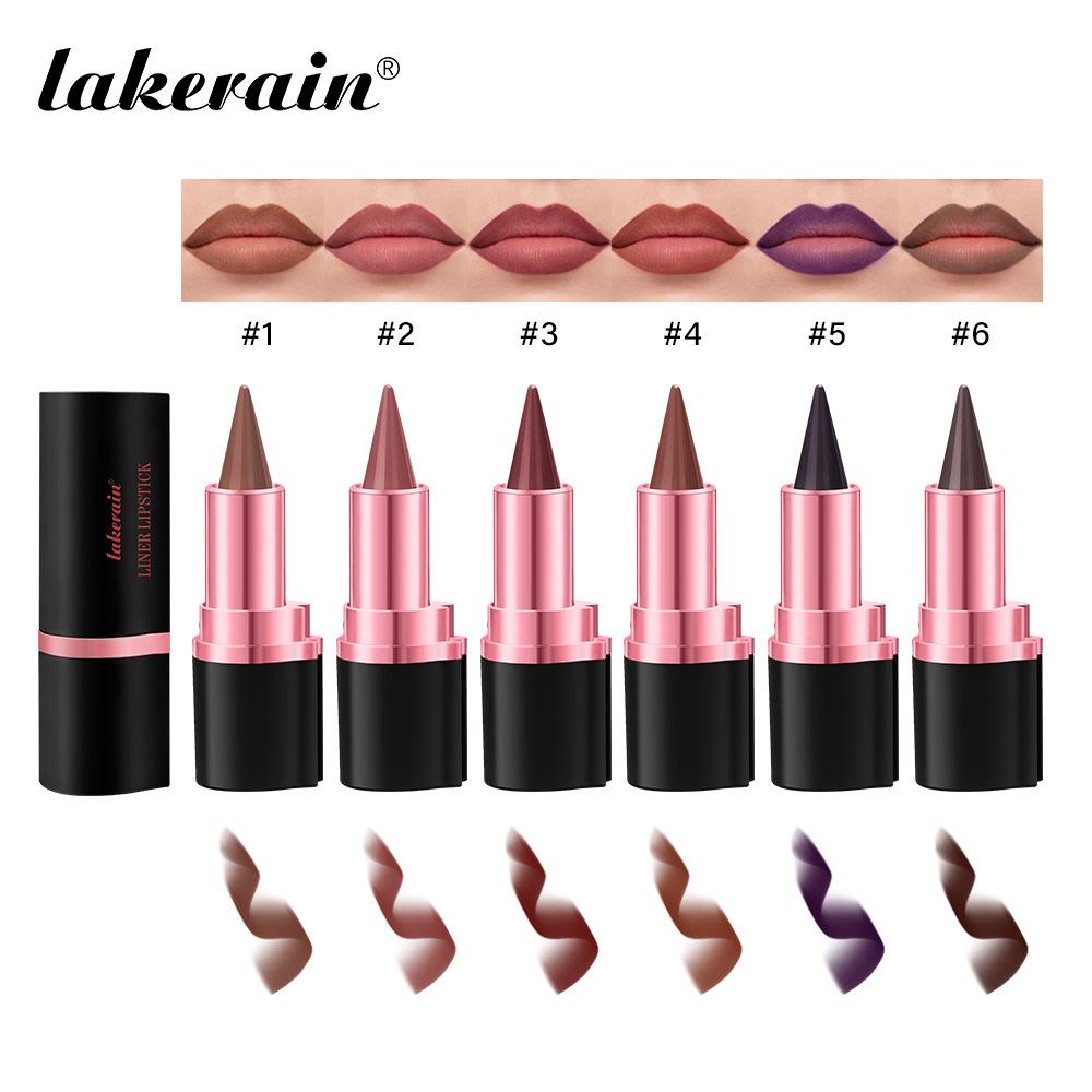 Waterproof Tapered Gradient Lip Liner Multi-functional Matte Purple Gradient Lipstick Non Sticky Lipliner Crayon Liner Pencil