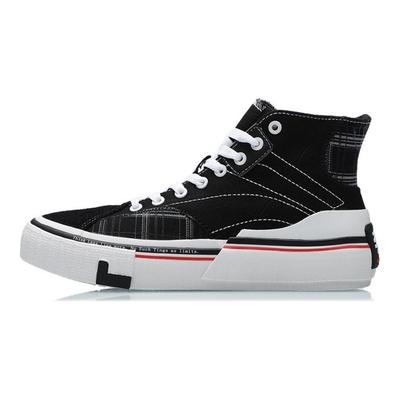 Li Ning Weiwu Canvas Hi Fabric Synthetic Leather Универсальные удобные нескользящие амортизирующие износостойкие легкие высокие кроссовки AECR008-4