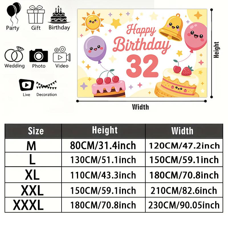 Party Backdrop Happy Birthday Birthday Balloon Pink 32 Photo Booth Background Front Door Decor