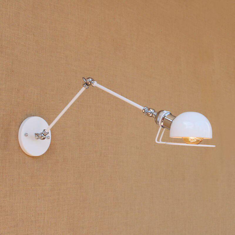 North Europe Modern White Retro Adjust Head Swing Arm Wall Lamps E27 Reading Light Workroom Bedside