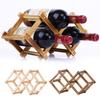 1PC Display Stand Three-Bottle Wine Rack Collapsible Assembled Kitchen Organizer Wooden Holder