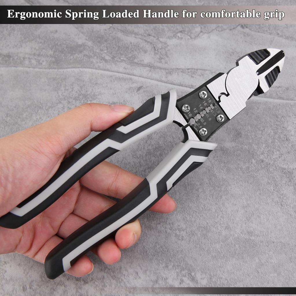 LEONTOOL Precision Power Nippers for Professional Precision Crimping Crimping Cable High with Wire and Cutting 196mm Overall Professional Grade for