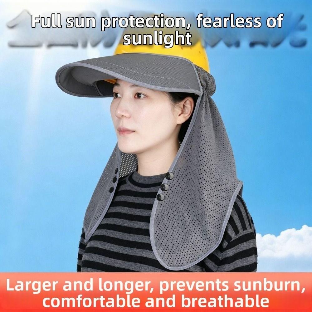 Mesh Safety Helmet Sunshade Breathable Neck Protection Sun Shield for Construction Workers