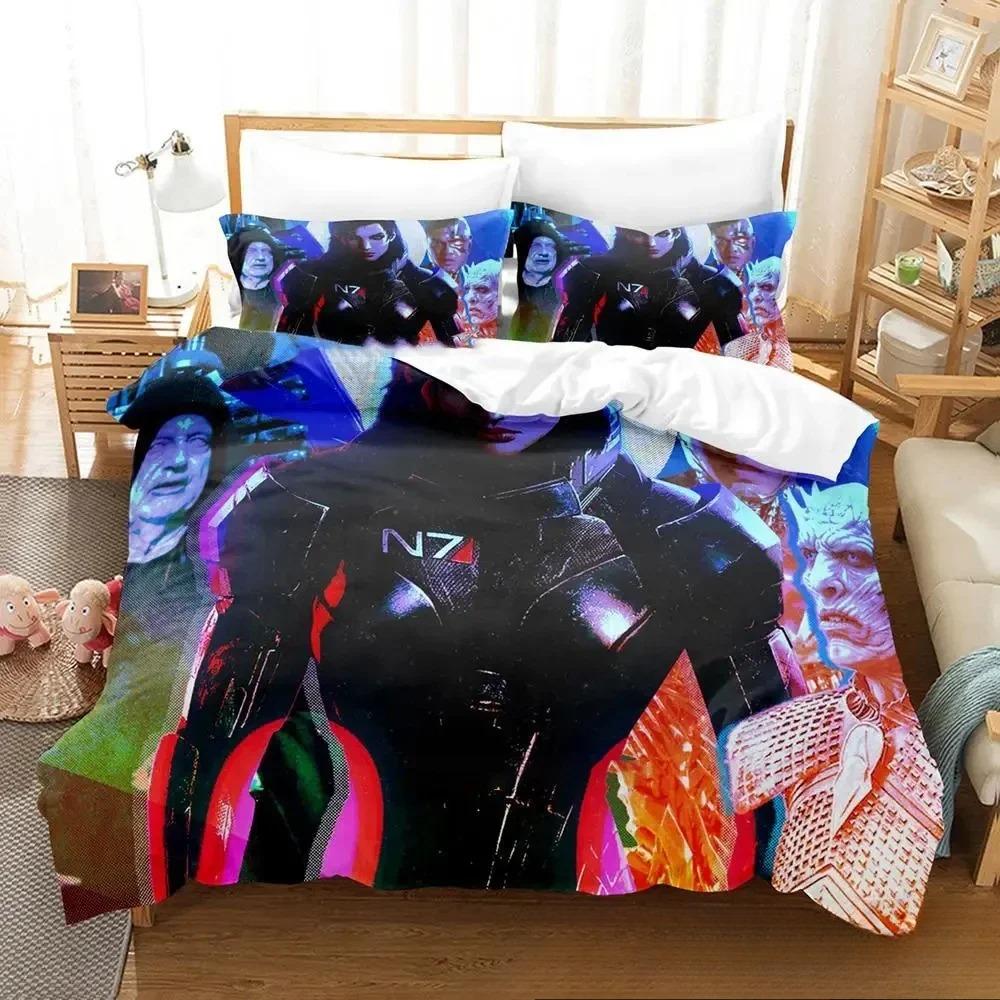 3D Print Game Mass Effec Комплект постельного белья для мальчиков и девочек Twin Queen King Size Пододеяльник Наволочка Кровать для мальчиков Взрослый Домашний текстиль