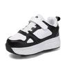 Boy's Plus Size Fashionable Thick Soled Roller Skates Girl's Wheeled Sports Shoes Outdoor Sneaker