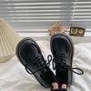 Retro Style Small Leather Shoes Women's Autumn 2025 New Student Big Head Shoes Heightened British Style Basic Black Single Shoes