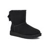 UGG Two-Layer Cowhide Warm Round-Toe Short Snow Boots Women Boots Black 1153514-BLK