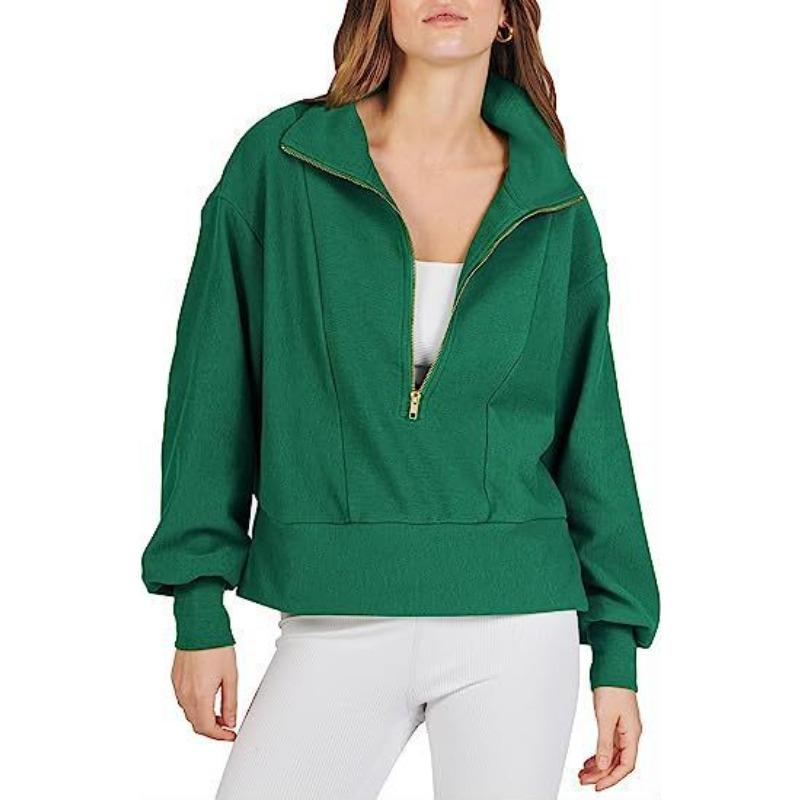 Женская толстовка больших размеров, осенняя повседневная верхняя часть с застежкой-молнией, пуловер с длинным рукавом