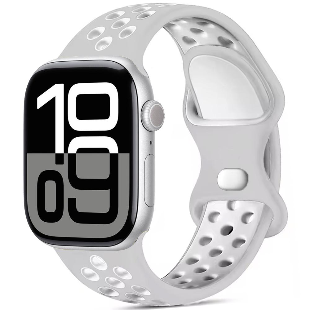 Силиконовый ремешок для Apple Watch 11 10 9 8 7 46 мм 45 мм 42 мм 41 мм Ultra 3/2 49 мм Дышащий браслет для iWatch 6 5 4 SE 44 мм