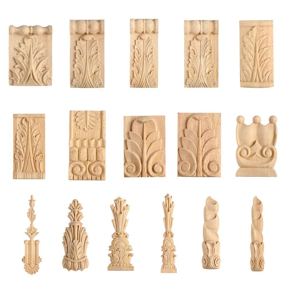 Style Decoration Crafts Vintage Wood Carved Cabinet Seat Feets Furniture Foot Legs Home Decor