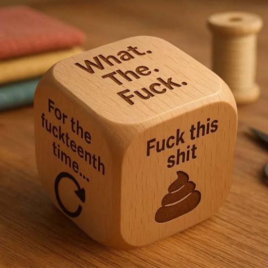 Кубики для снятия стресса в офисе Смешные кубики для работы за столом Деревянные подарки-приколы ручной работы для коллег Юмор на рабочем месте Подарки на Тайного Санту