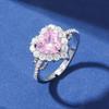 GemChic Women's Ring Exquisite Luxury Set Pink Love Zircon Index Finger Ring Sparkling Openging Adjustable Ring Birthday Christmas Jewelry Gift