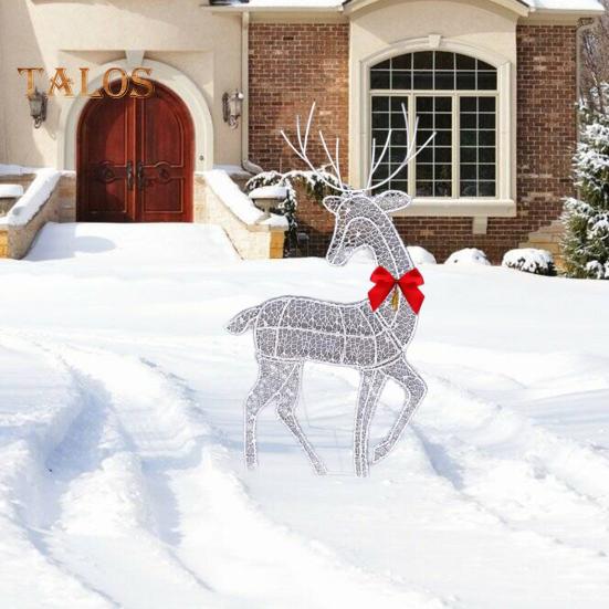 1 шт./3 шт. Металлические украшения в виде оленей, наружные статуи оленей со светодиодной подсветкой, легкая сборка, светящиеся украшения в виде оленей для газона, сада, двора