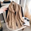 Luxury  Cashmere Women Camellia Scarf Winter Warm Shawl And Wrap Bandana Pashmina Rose Print Scarves