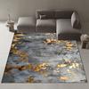 Abstract Nordic Style Decorative Rug for Living Room Luxury Gold Ink Carpets for Bedroom Decor Non-slip Washable Sofa Side Mat