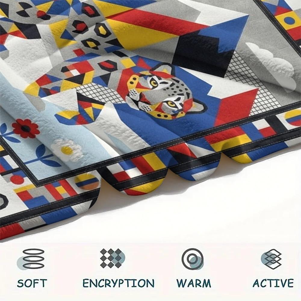 Snow Leopard Animal Print Flannel Blanket, High quality Comfortable for All Seasons, Home Decor, Warmth and Comfort, Perfect for Christmas Gifts126