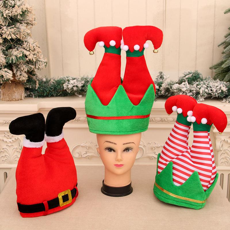 Шляпа Санты, шляпа эльфа-клоуна, рождественские украшения, рождественский подарок, шляпа старика