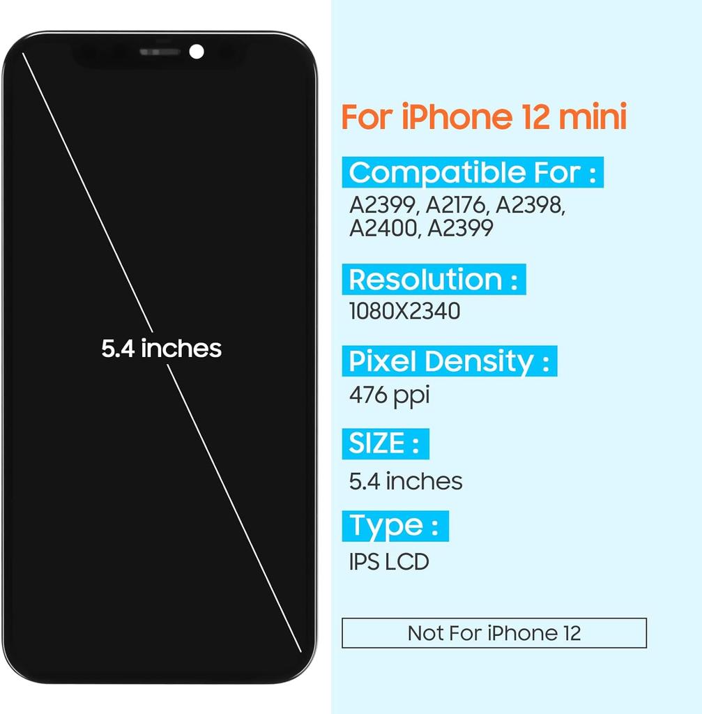 ЖК-дисплей для iPhone 12 Mini Сборка сенсорного экрана Запасные части