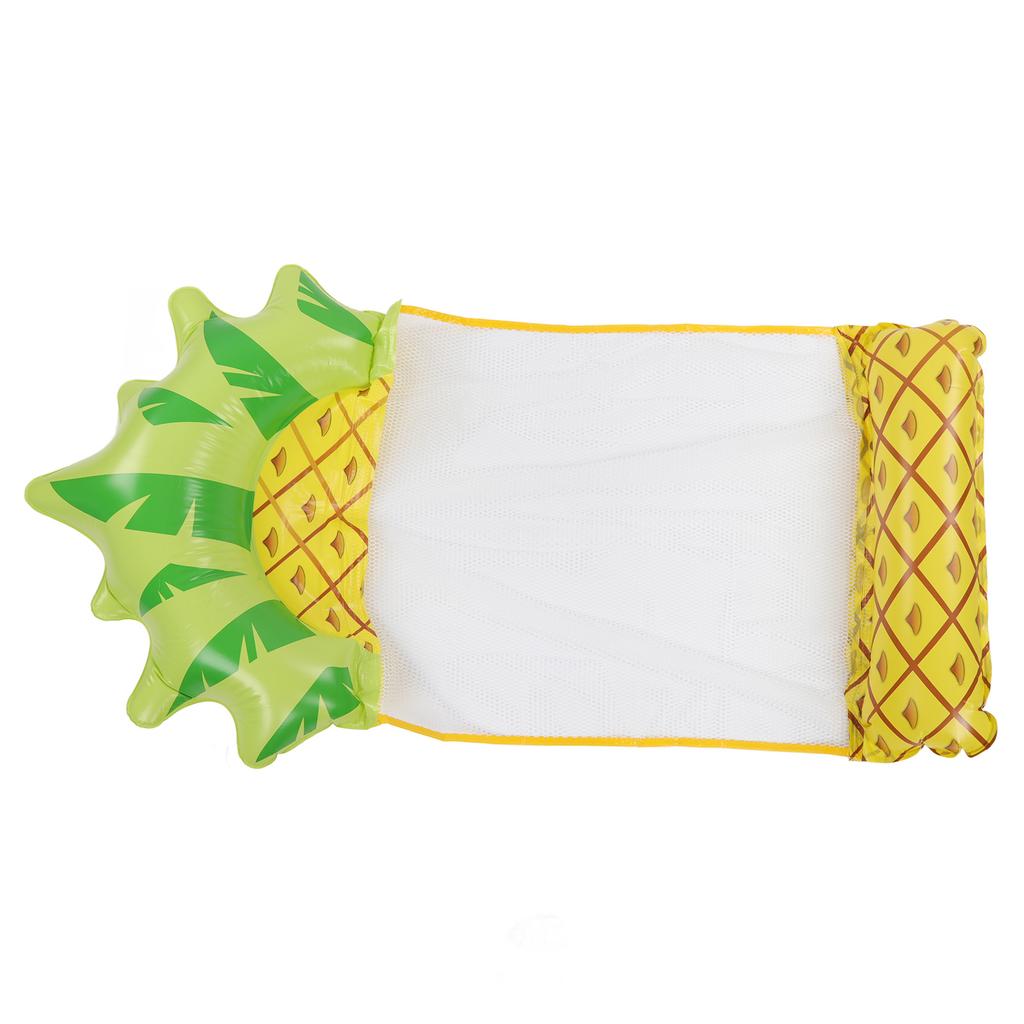 Water Hammock Float Lounger Pineapple Fruit Pattern Foldable Multifunction Inflatable Float Lounger for Beach Pool