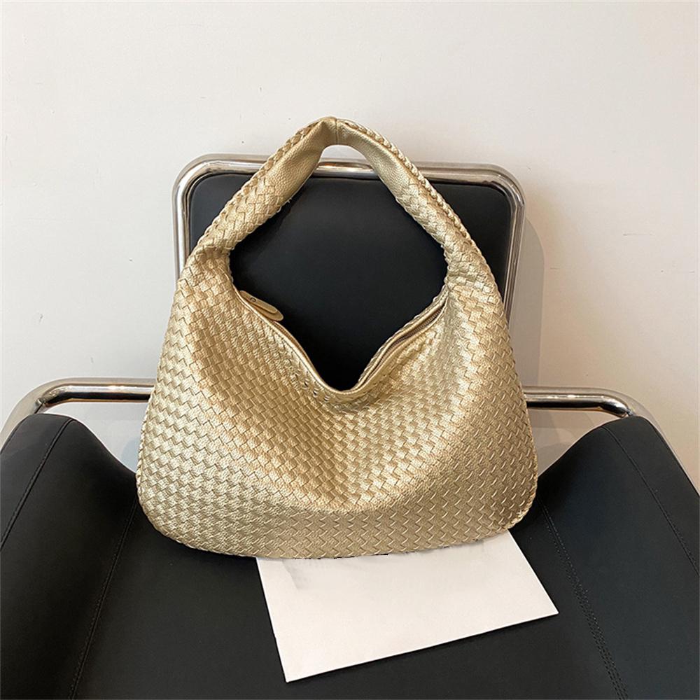French High-End Woven Bag For Women, Versatile Shoulder Bag, Niche Texture Portable Commuter Bag