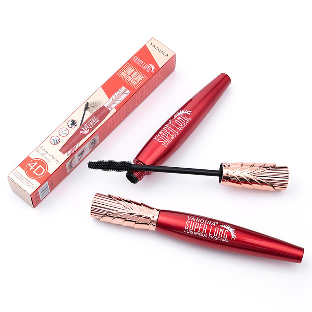 4D Mascara Waterproof Long Eyelashes Extension Silk Fiber Eyelash Black Mascara