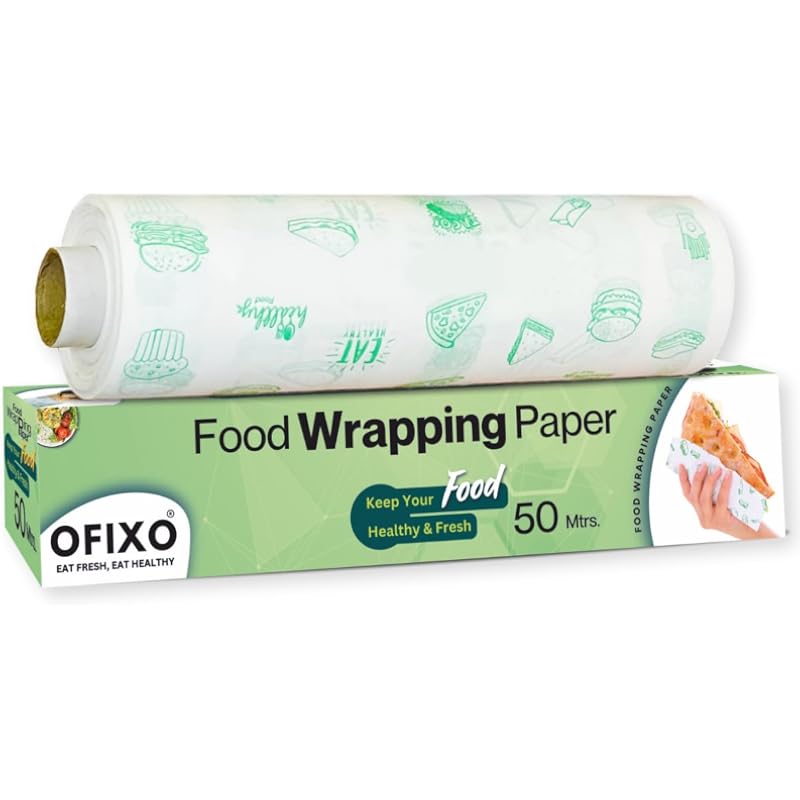 Пищевая пленка Ofixo Многоцелевая бумага для упаковки продуктов | 50 метров | Идеальная премиальная бумага для упаковки продуктов для готовки, выпечки, П