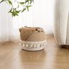 12" Woven Rope Basket with Tassel - Boho Toy & Blanket Storage for Nursery, Shelf, Desk