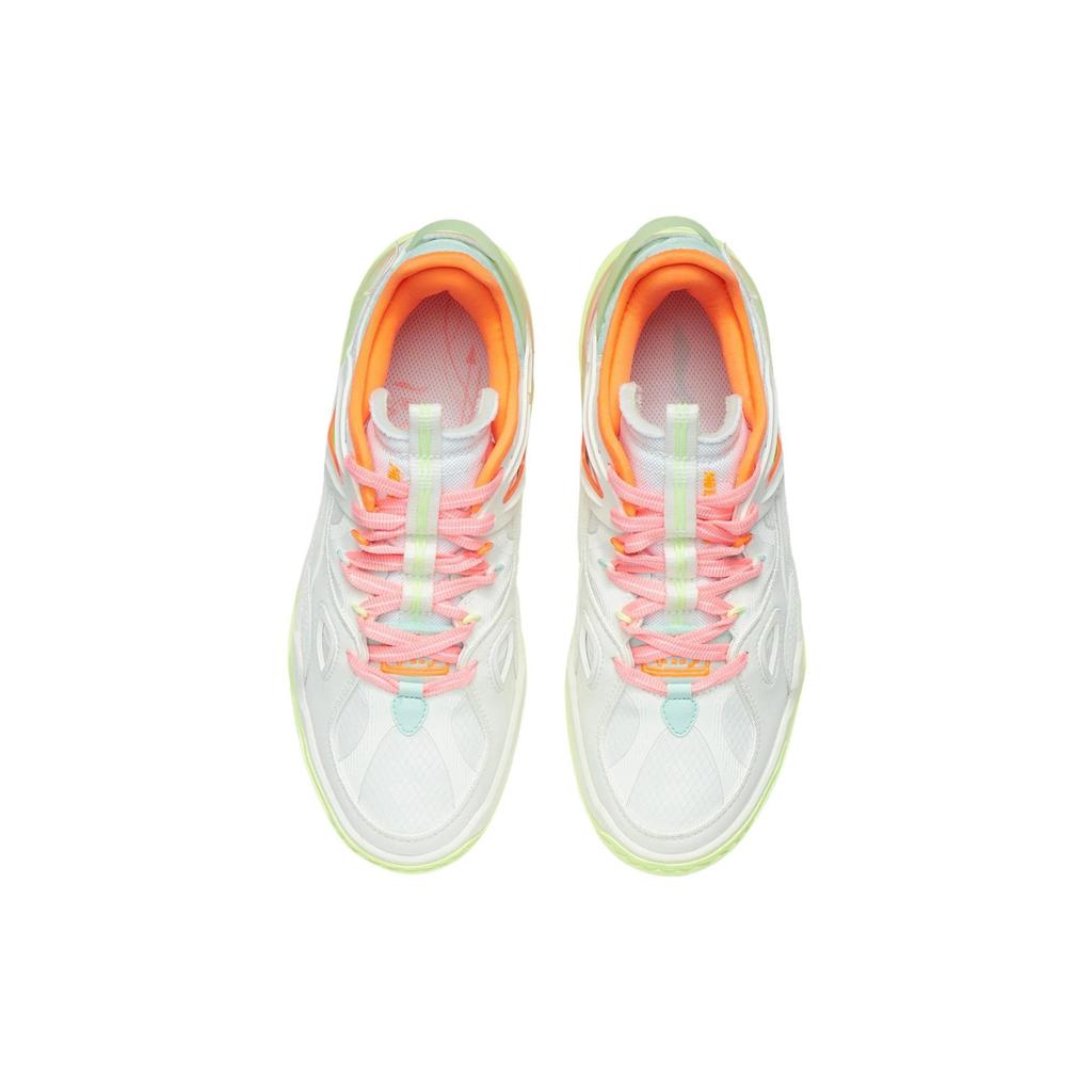 Li Ning CF Flash Star удобные повседневные амортизирующие легкие нескользящие дышащие кроссовки средней высоты женские кроссовки светло-зеленые AGCR290-4