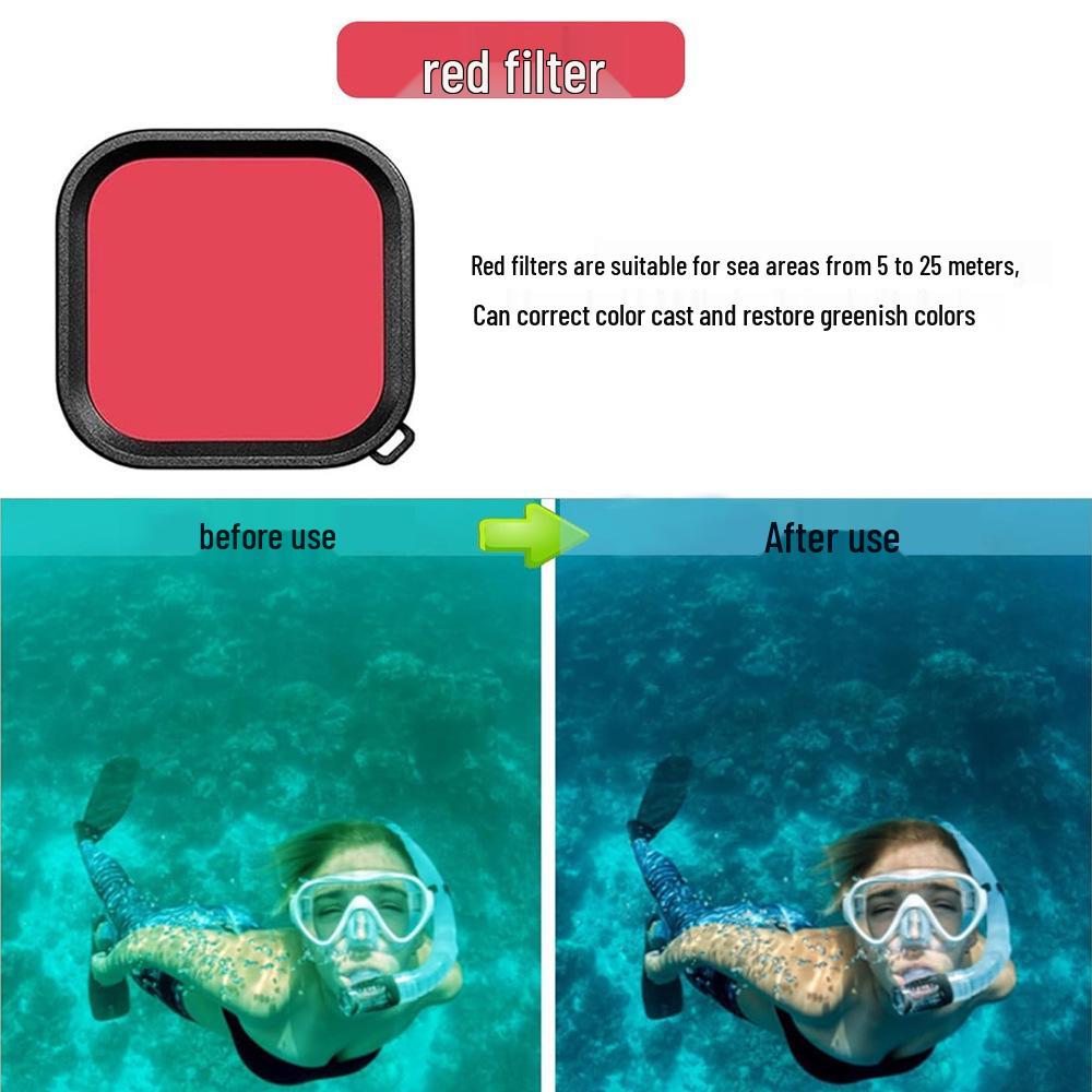 Водонепроницаемый бокс GoPro Hero 9-13 с трехцветными фильтрами - Аксессуары для дайвинга