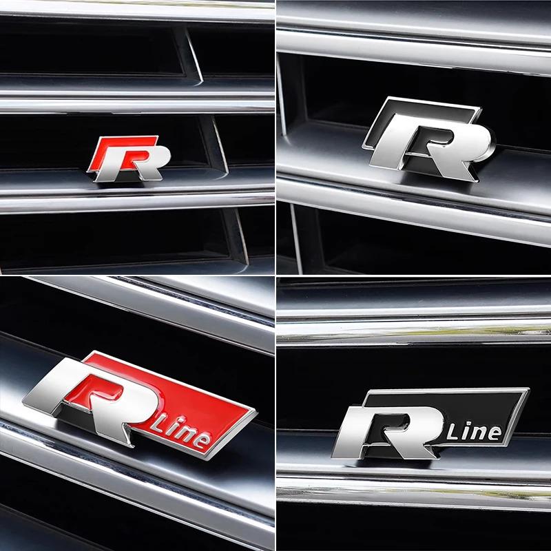 AABKX1 Metal Car Front Grill Emblem Badge for Volkswagen VW Rline Jetta Beetle CC Golf Passat GTI GTD MK3 MK5 Touareg Scirocco Lavida
