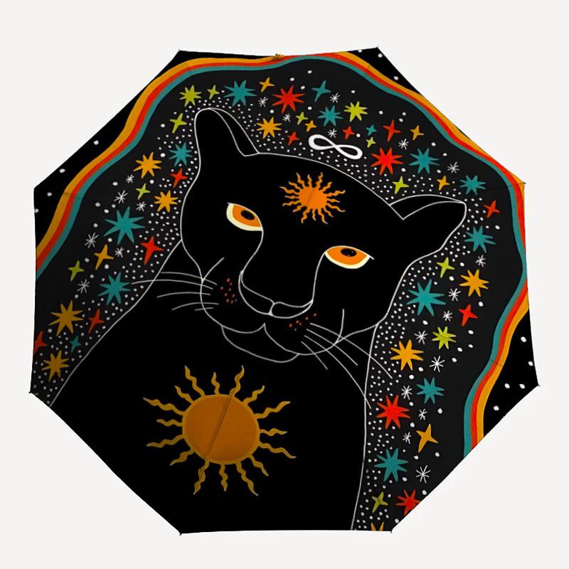 1 шт. Автоматический складной зонт-панама Cosmic - Компактная конструкция с 8 ребрами, Прочный пластик и железо, Легкий для ежедневного использования на улице099