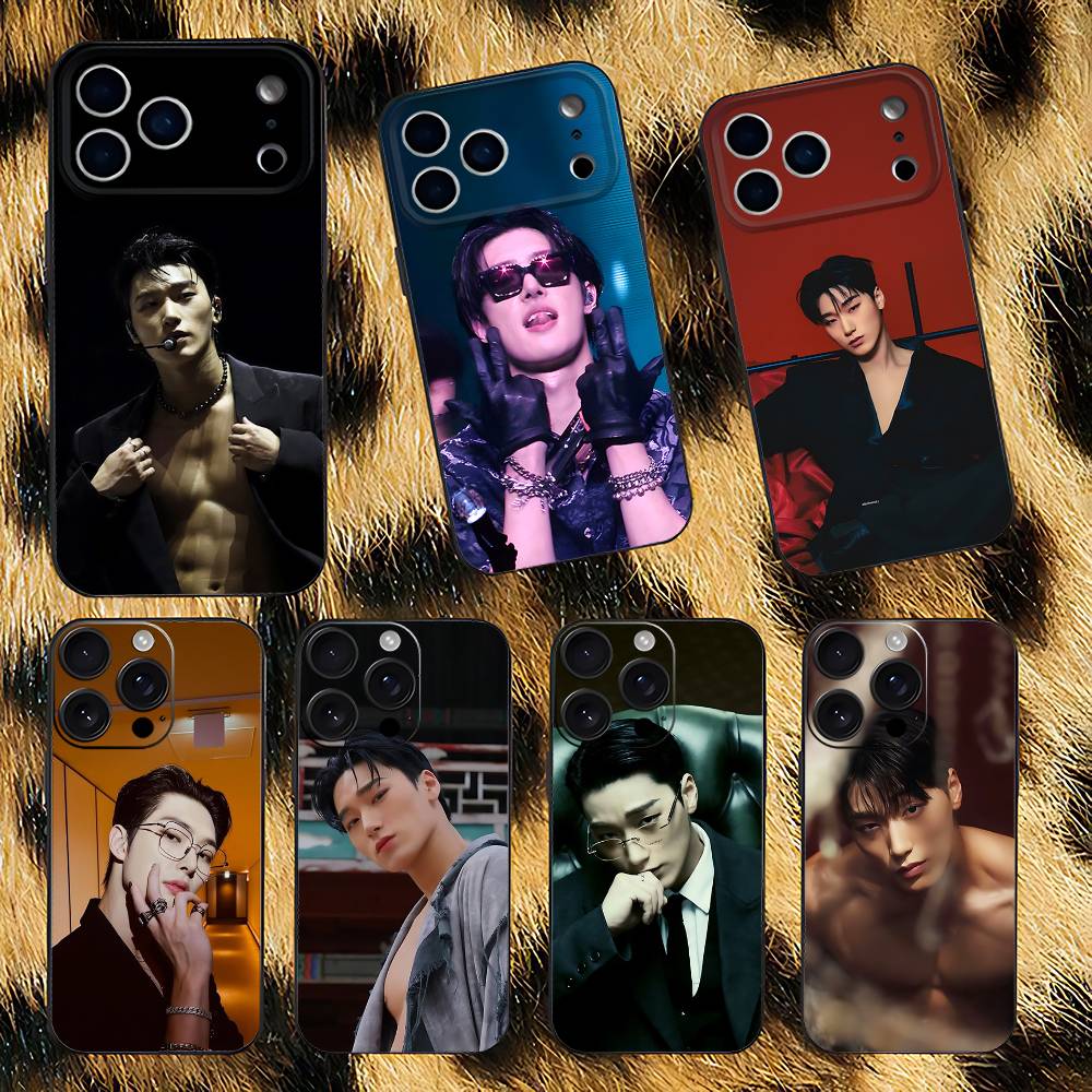 A-ATEEZ Kpop Чехол для телефона для iPhone 17,16,15,14,13,12,11,Pro,XS,Max,XR,Plus,E,SE4,Mini Черный Мягкий чехол