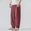 Men's Chinese Style Tang Suit Linen Pants: Loose, Straight-Leg Summer Trousers