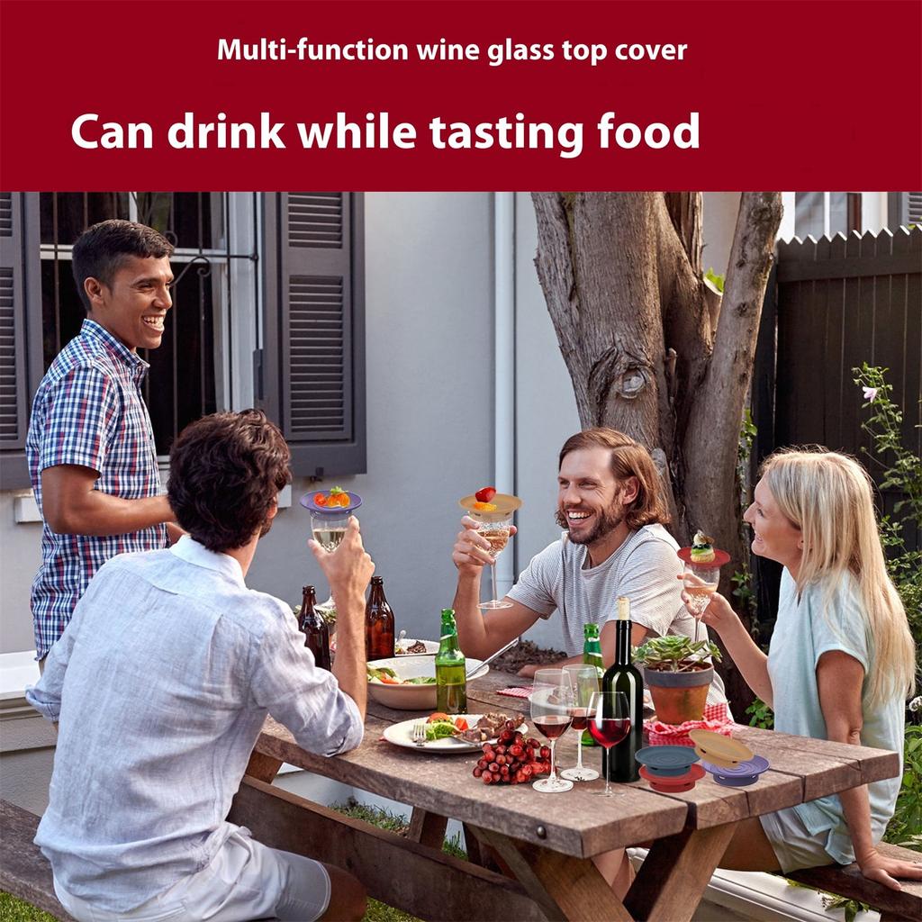 Топпер для мясных закусок для бокалов, бамбук, топпер для бокалов для вина, бокал для красного вина от брызг, топпер для мясных закусок в бокалах, бамбуковые подставки двойного назначения