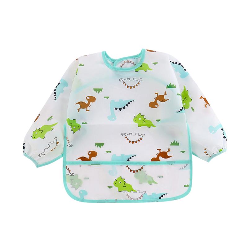 Baby Bibs Waterproof Long Sleeve Apron Cartoon Printing Baby Smock Bib For Eating Painting