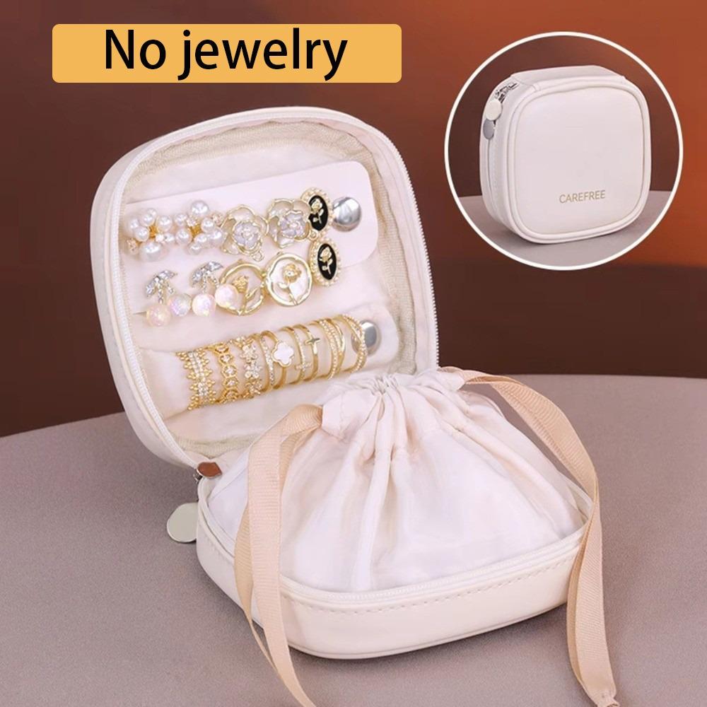 Portable PU Jewelry Box Drawstring Light Lipstick Bag Jewelry Storage Bags Small Liner Bag Travel Earrings and Rings Organizer