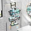 Bathroom Over Door Hanging Shelf Non Perforated Toilet Storage Rack Wall Mounted Layered Hanging Basket Simple Organizer Shelves
