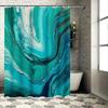 Роскошная шторка для душа "Водопад" Смелый сине-зеленый мраморный дизайн Для декора ванной комнаты С набором крючков Премиум водостойкая ткань