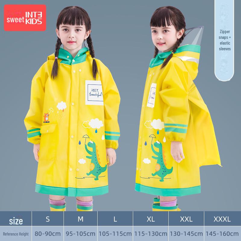 2025 Новый водонепроницаемый плащ для девочек на всю длину тела для начальной школы, надевается поверх рюкзака