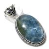 Подарочный кулон из стерлингового серебра 925 пробы с натуральным камнем ангелит 2,29 дюйма D1p85