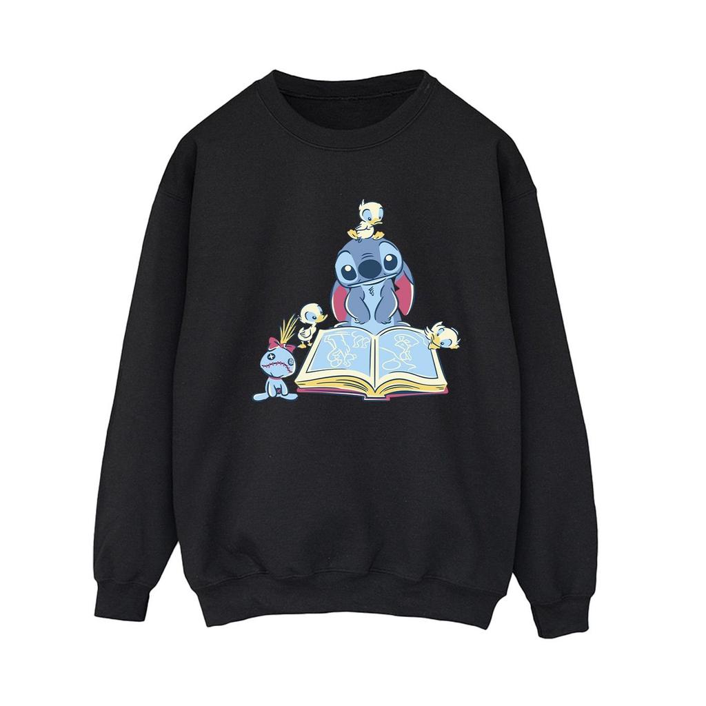 Disney Womens/Ladies Lilo & Stitch Reading A Book Sweatshirt