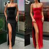 Summer 2023 Explosion Slimming Niche Clever Suspender Sexy Solid Color Slit Dress Female