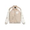 Wade Hall of Fame Series Contrast Graphic Print Loose Jacket with Turn-Down Collar Unisex Jacket Light-Glazed-Brown Off-White AJPT005-3