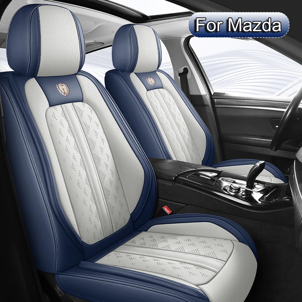 Полный комплект чехлов на сиденья автомобиля из ПУ-кожи, подходит для Mazda 3, 6, CX-5, CX-3, CX-9, CX-30, CX-50, CX-70, Защитный чехол на передние и задние сиденья автомобиля