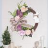 Easter Bunny Wreath Greenery Garland for Front Door Lifelike Decor Romantic Flower Decorative