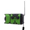 AM FM WB Radio Hand Crank Solar Battery Operated Portable Radio with Weather SOS Alert LED Flashlight for Camping Emergency Green
