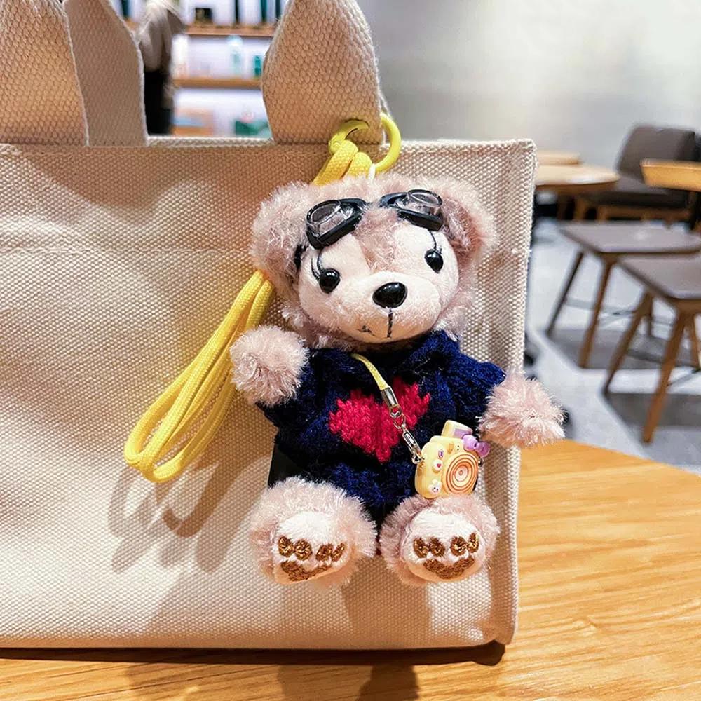 Bag Pendant Pilot Bear Keychain Stuffed Animal Plush Bear Dolls  Decoration
